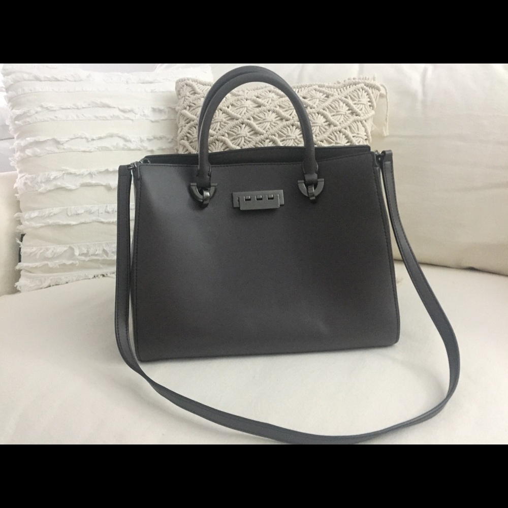 Zac Posen Grey Crossbody Purse Satchel Handbag